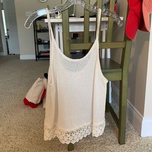 Off white knit tank top